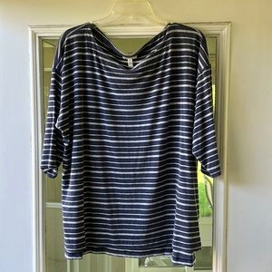 Eileen Fisher striped 3/4 sleeve T-shirt